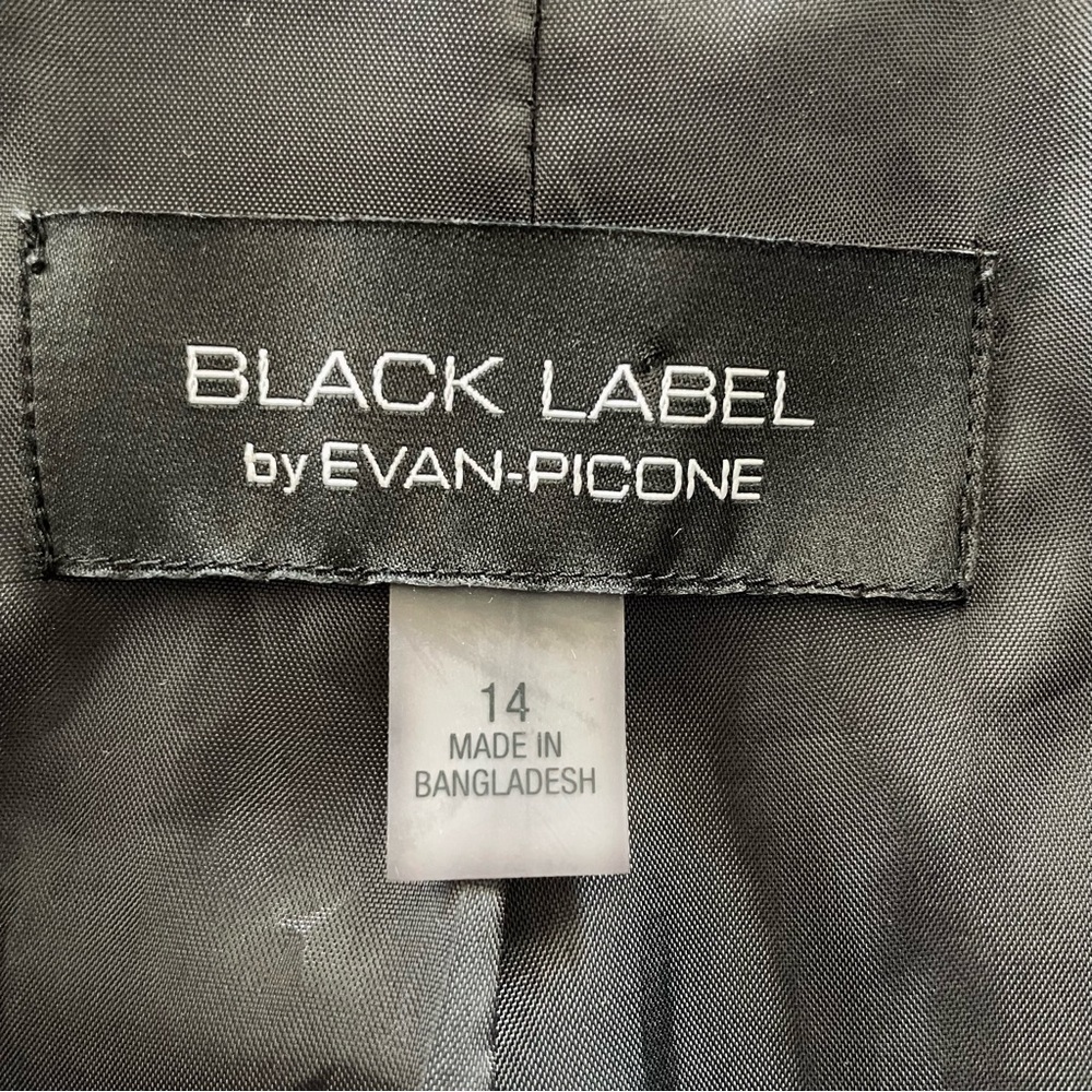 Black Label by Evan-Picone Womens Regular Fit Suit Jacket Black Size 14 - Picture 12 of 13